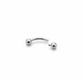 Piercing a bananina (curved barbell) in titanio di grado implantare, con palline a vite. Barra curva ipoallergenica per piercing all'ombelico, sopracciglio o rook. Disponibile in diverse lunghezze.