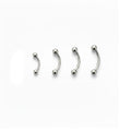 Piercing a bananina (curved barbell) in titanio di grado implantare, con palline a vite. Barra curva ipoallergenica per piercing all'ombelico, sopracciglio o rook. Disponibile in diverse lunghezze.