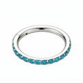 Anello clicker Bright Clicker Ring in titanio, gioiello piercing con fila di brillantini (Bianco, Aurora Boreale, Azzurro).