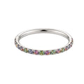 Anello clicker Bright Clicker Ring in titanio, gioiello piercing con fila di brillantini (Bianco, Aurora Boreale, Azzurro).