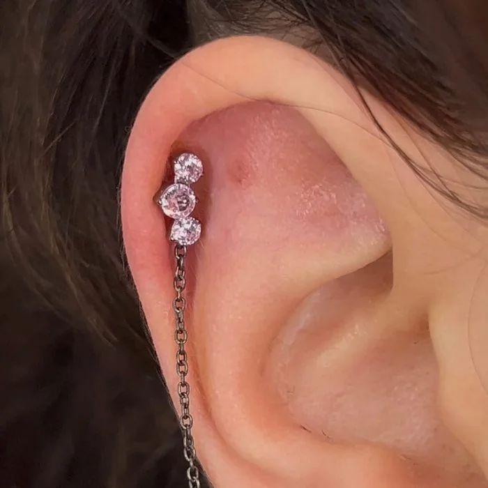 Piercing in titanio Colorful Mini Power Cluster con cristalli multicolore luminosi