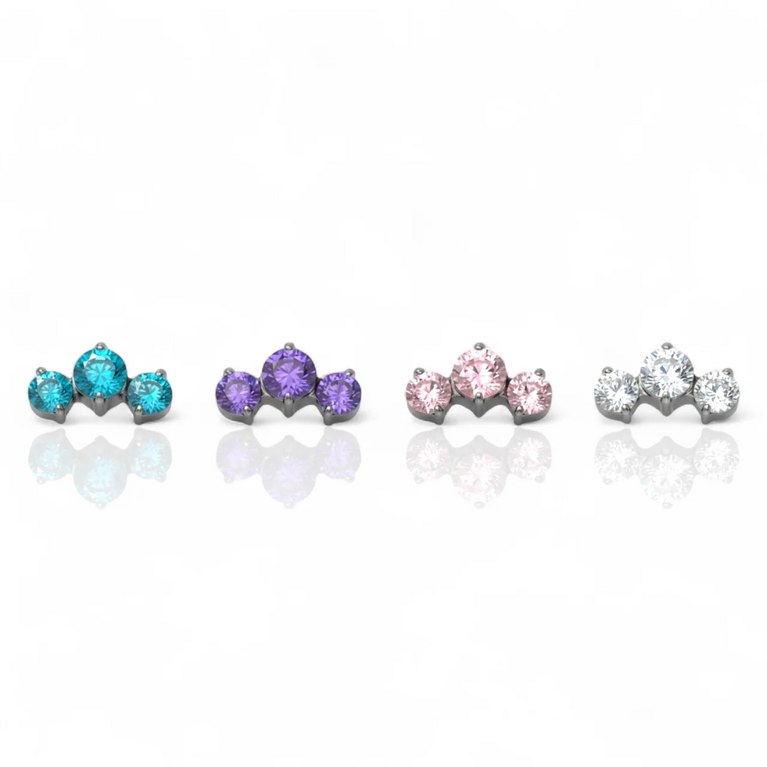 Piercing in titanio Colorful Mini Power Cluster con cristalli multicolore luminosi
