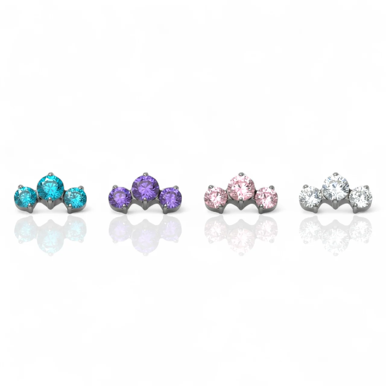 Piercing in titanio Colorful Mini Power Cluster con cristalli multicolore luminosi