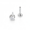 Set Piercing Monogemma Crystal Threadless titanio, disponibile in Rosa e Bianco nelle misure 3mm e 4mm