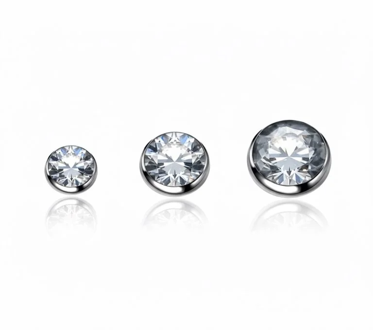 Top Dermal Piercing in titanio Bianco, disponibile nelle misure 3mm, 4mm e 5mm