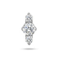 Terminale Diamond Stud in titanio ASTM F136 con tre zirconi rotondi ad alta brillantezza. Ideale per lobo, helix, flat, trago e conch. Ipoallergenico, nickel free e dal design elegante.