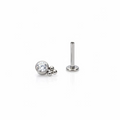 Gioiello Piercing Titanio con Brilliant Drop e tre palline lucide, ipoallergenico