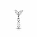 Piercing a Foglie Scintillanti (Foliage Drop) in titanio con micro zirconi, ipoallergenico