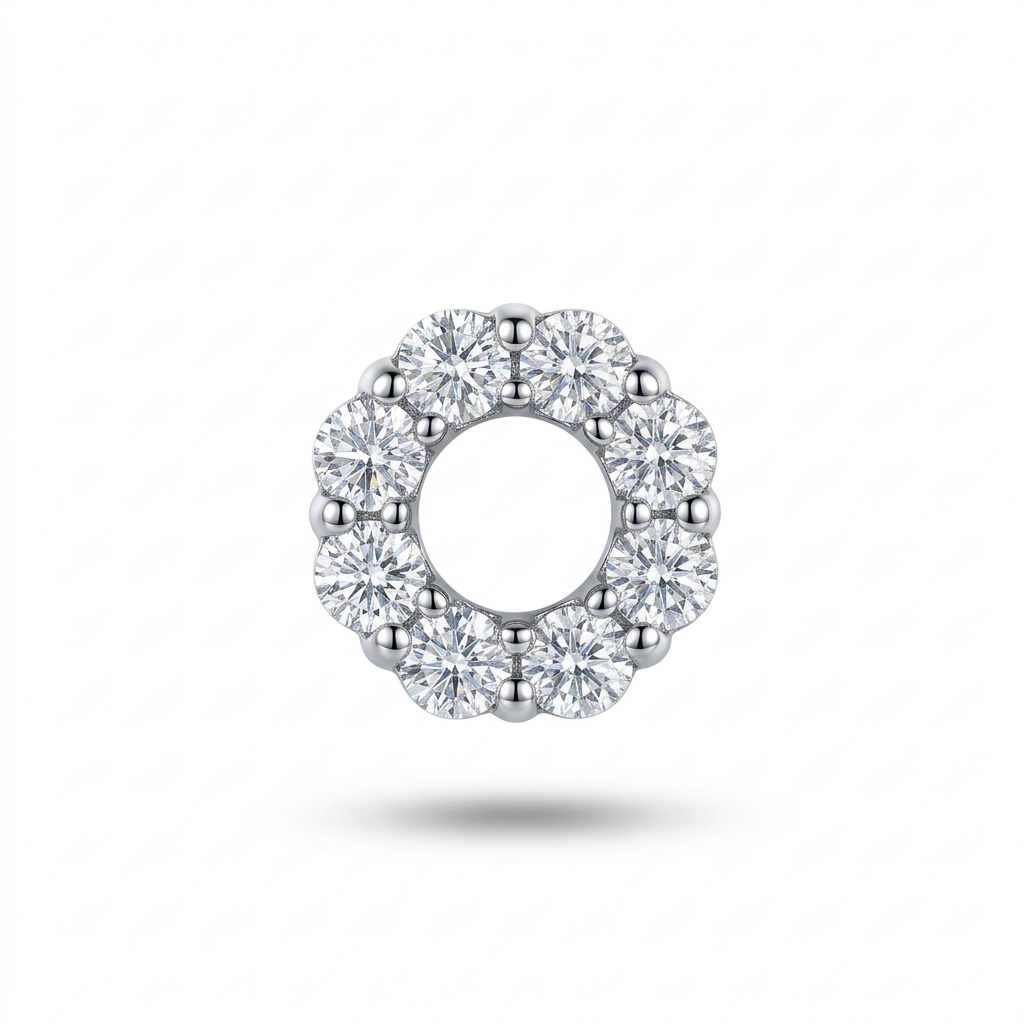 Piercing Labret Halo in titanio con Cerchio Pavé di Zirconi