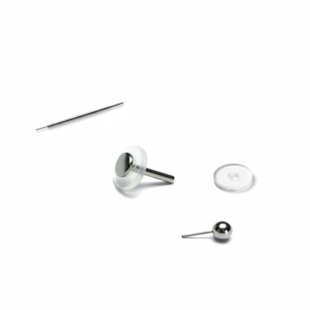 Labret Threadless, Taper inserimento e 2 dischetti in silicone per trattamento ipertrofia