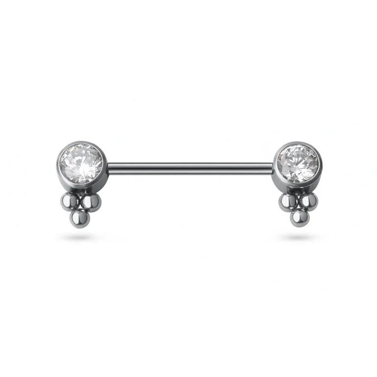 Piercing Nipple Titanio Bilanciere con design "Lovely", gioiello decorativo elegante per capezzolo
