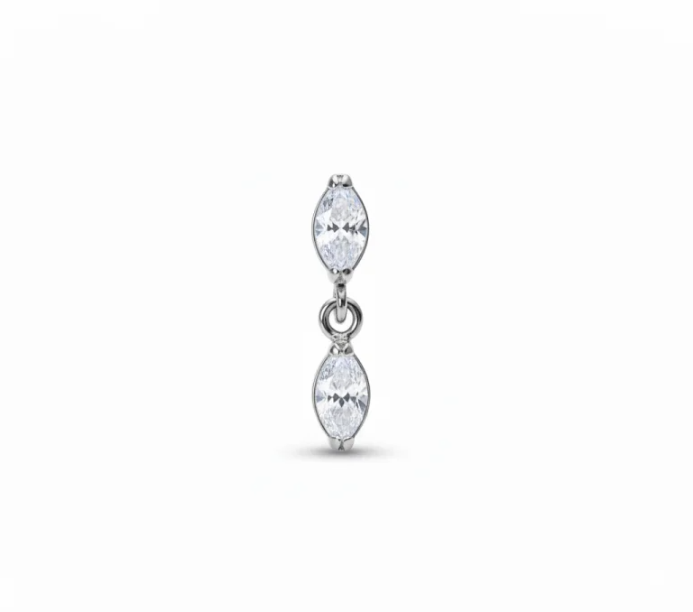 Gioiello da piercing Mini Drop Dangle con goccia lucida, stile raffinato