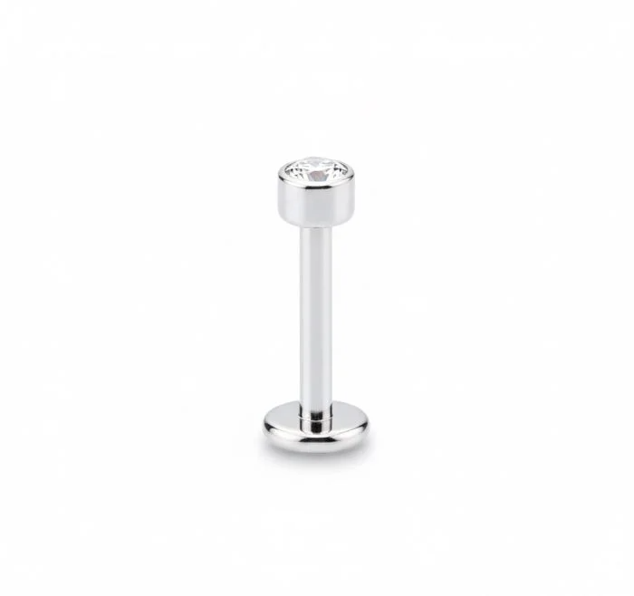 Gioiello piercing Titanio con piccolo Cubic Zirconia, massima lucentezza