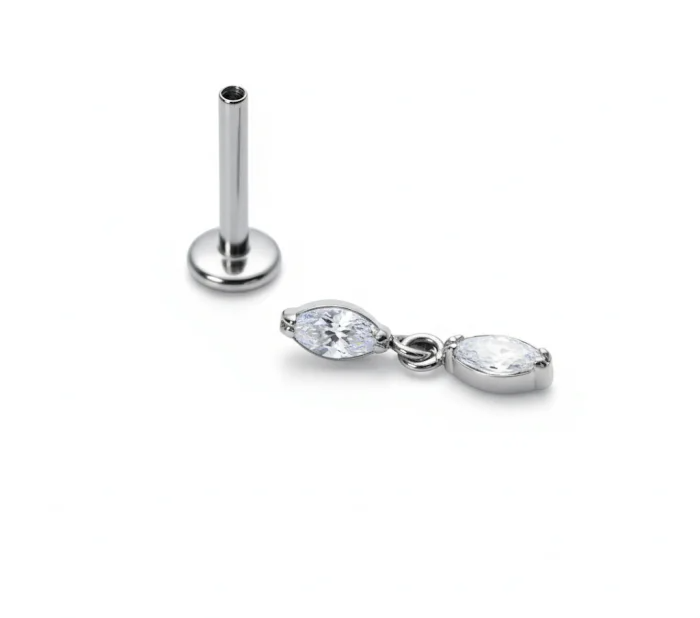 Gioiello da piercing Mini Drop Dangle con goccia lucida, stile raffinato