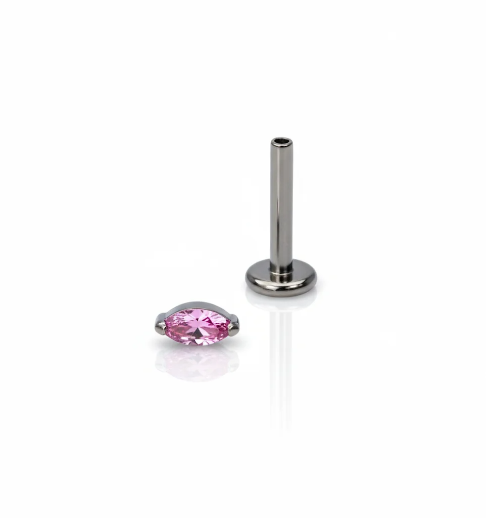 Piercing Mini Goccia Threadless titanio Colore Rosa