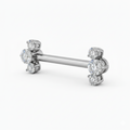 Piercing Nipple Titanio Bilanciere con Mini Cluster di Zirconi (Mini Power), discreto e brillante