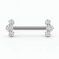 Piercing Nipple Titanio Bilanciere con Mini Cluster di Zirconi (Mini Power), discreto e brillante