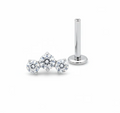 Piercing threadless leggero in titanio con mini cluster brillante, ipoallergenico