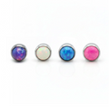 Collezione piercing titanio Opal Dot (Punto Opale) in colori assortiti: blu, bianco, rosa e viola