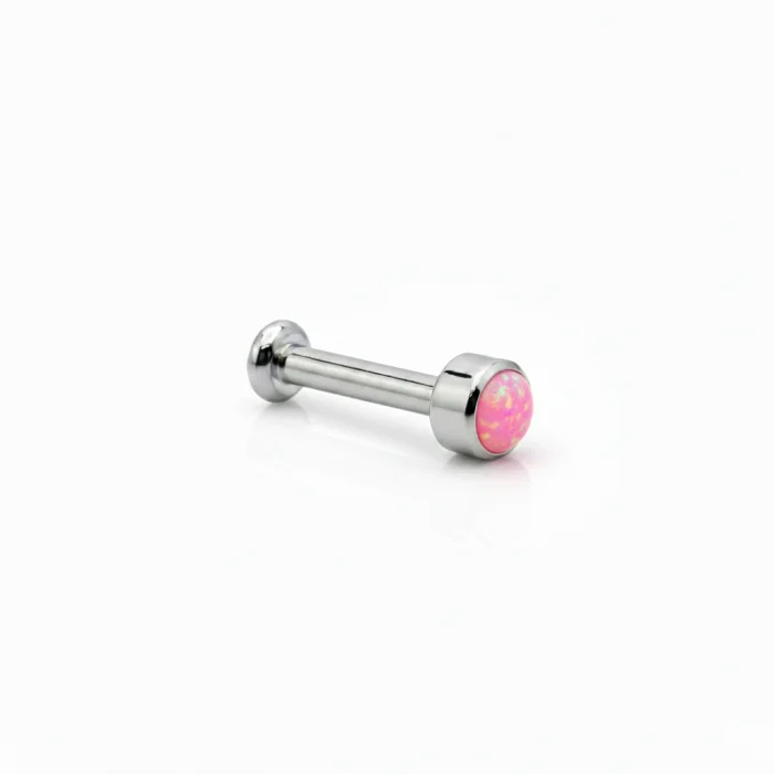 Piercing Threadless con Opale Dot Colore Rosa