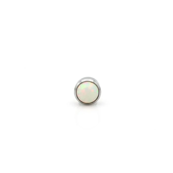 Gioiello Piercing Opal Dot (Punto) Bianco in titanio, effetto iridescente
