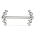 Piercing Nipple Titanio Bilanciere con Power Cluster di Zirconi, gioiello impattante e brillante
