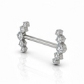 Piercing Nipple Titanio Bilanciere con Power Cluster di Zirconi, gioiello impattante e brillante