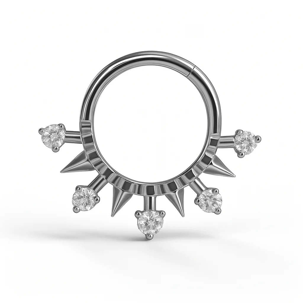 Scopri Punk Bling Clicker, piercing in titanio dal design brillante e distintivo. Comfort, qualità e stile unico in un gioiello.