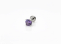 Piercing  in titanio con Zircone Oversize colore Viola