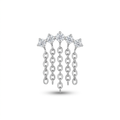 Terminale piercing in titanio ASTM F136 con stelle impreziosite da zirconi e catenelle pendenti. Ideale per lobo e flat. Ipoallergenico, nickel free e perfetto per un look elegante e originale.