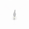 Piercing in titanio ipoallergenico con elemento a fulmine bianco. Gioiello unisex e moderno per piercing da orecchio. Stile White Lightning.