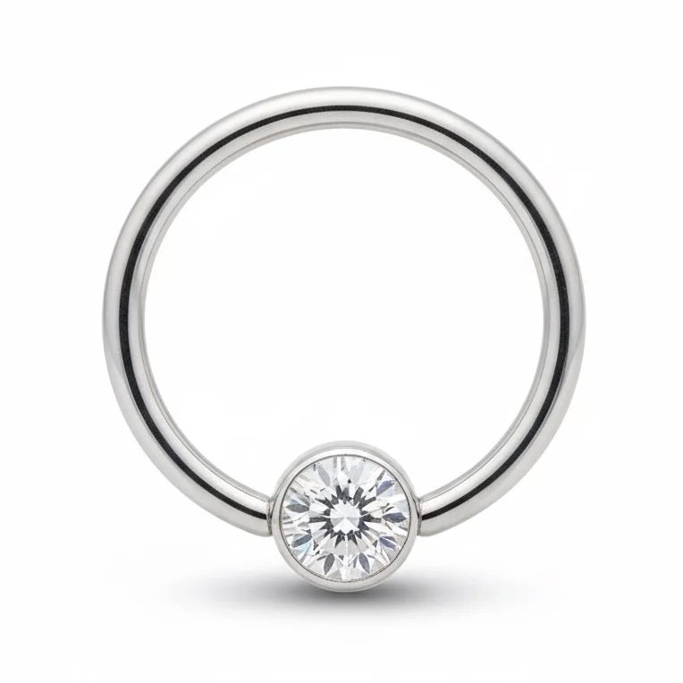 Piercing Aries Circle in titanio – anello elegante e resistente, ipoallergenico e perfetto per uno stile moderno e raffinato.