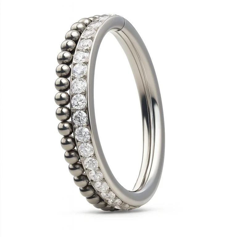 Asia Ring piercing in titanio ipoallergenico – anello per piercing professionale, sicuro e di alta qualità, adatto a vari fori e stili.