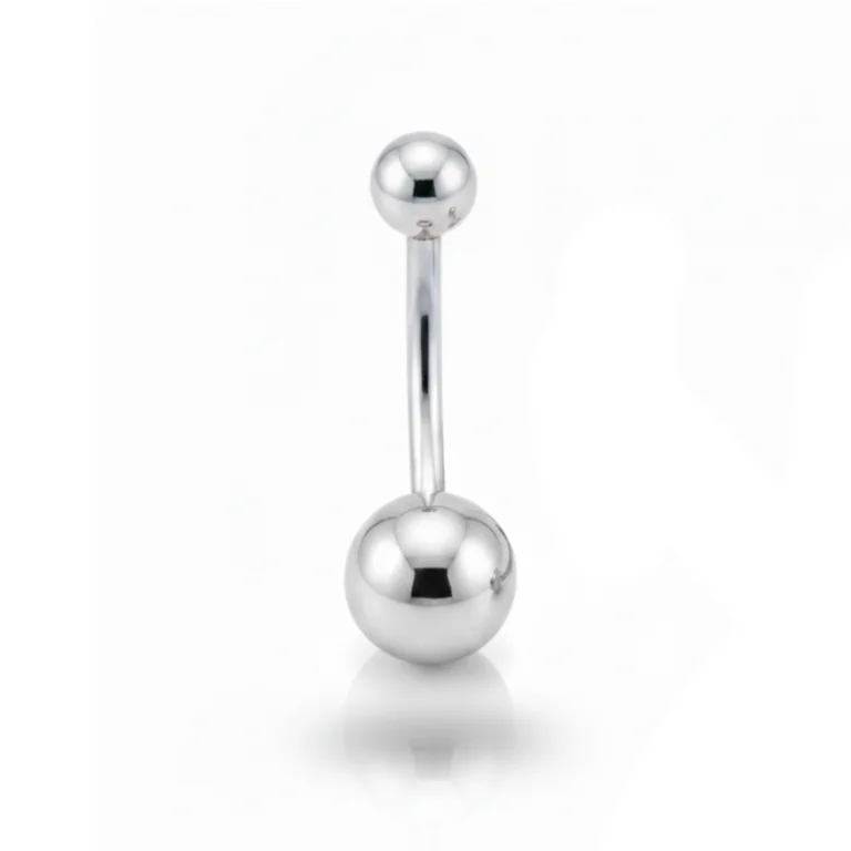 Piercing ombelico Basic Navel in titanio lucido – design minimalista e confortevole, ideale come primo gioiello o per uso quotidiano.