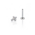 Piercing a croce Bling Cross con micro-gemme incastonate (pavé), realizzato in titanio di grado implantare ASTM F136.