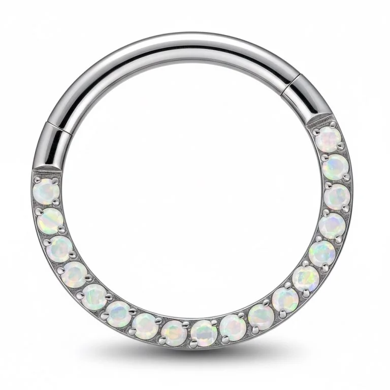 Piercing Bright Clicker in titanio – anello con chiusura a click, luminoso e resistente, ipoallergenico e perfetto per uno stile elegante e moderno.