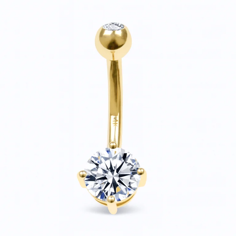 Il Bright Navel in Oro è il piercing perfetto per chi desidera un gioiello luminoso e raffinato. Realizzato in oro 14K , offre brillantezza, resistenza e comfort durante tutto il giorno.