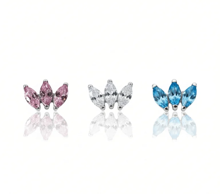 Piercing Colorful Micro Marquise con gemma colorata, perfetto per aggiungere luminosità
