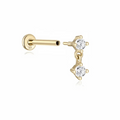Piercing oro minimal Dot Drop, gioiello elegante in oro 14k con design a punto luminoso, ideale per lobo, trago o helix.