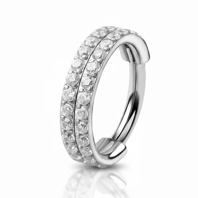 Anello in titanio doppio cerchio – design contemporaneo a due cerchi intrecciati, in puro titanio ipoallergenico, perfetto come gioiello minimalista da uomo o da donna