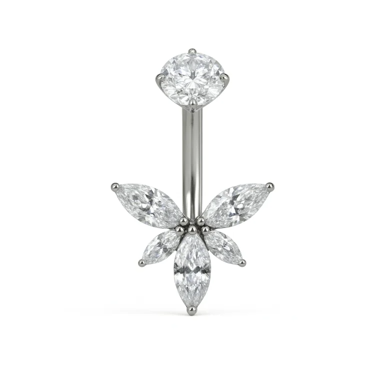 Brilla con il Fairy Navel in titanio: piercing ombelico moderno e luminoso, ipoallergenico e resistente. Il tocco di luce perfetto per ogni stile.