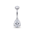 Piercing all’ombelico Gem Navel in titanio lucido con pietra luminosa – accessorio di alta qualità, perfetto per uno stile raffinato e sicuro sulla pelle.