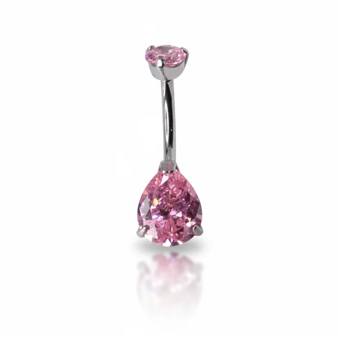 Piercing all’ombelico Gem Navel in titanio lucido con pietra luminosa – accessorio di alta qualità, perfetto per uno stile raffinato e sicuro sulla pelle.