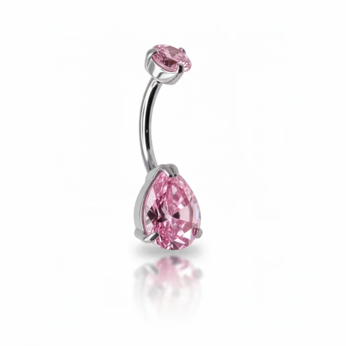 Piercing all’ombelico Gem Navel in titanio lucido con pietra luminosa – accessorio di alta qualità, perfetto per uno stile raffinato e sicuro sulla pelle.
