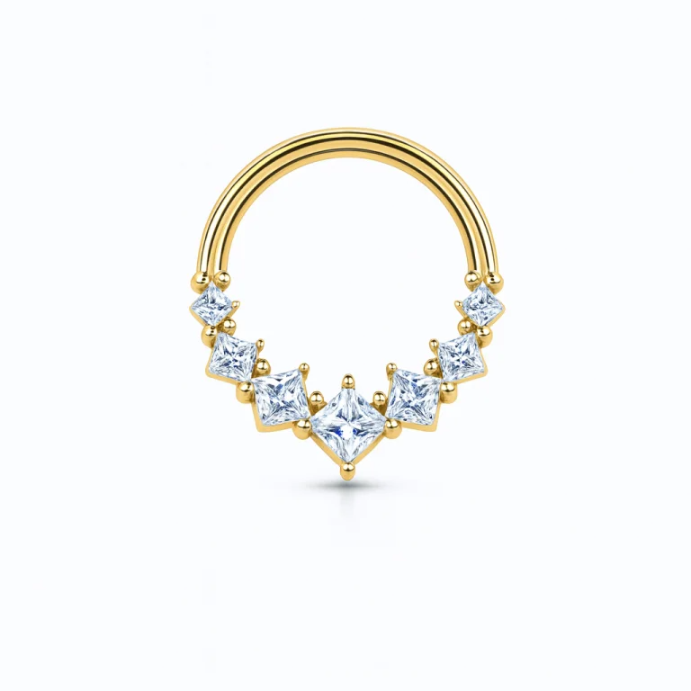 Ideale per chi desidera un piercing septum in oro esclusivo, capace di unire eleganza, qualità e artigianalità in un unico gioiello prezioso.