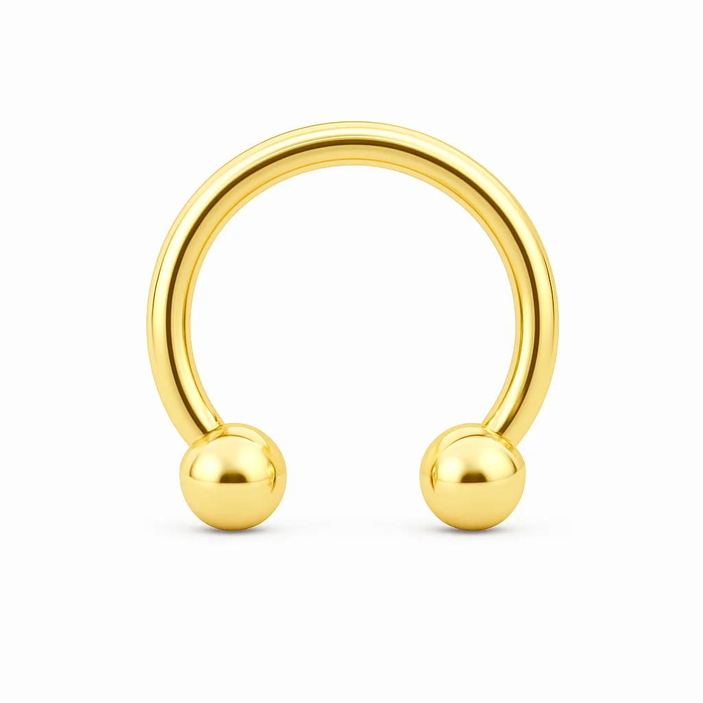 Il design Gold Septum con finitura lucida e dettagli essenziali, dona un effetto sofisticato e versatile, perfetto per chi desidera un gioiello elegante e discreto ma d’impatto.
La struttura in oro assicura brillantezza, resistenza e comfort durante tutto il giorno, mantenendo il septum sempre elegante e sicuro.