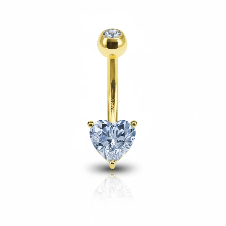 Il Heart Gold Navel Oro è un gioiello dal design romantico e sofisticato, ideale per chi ama accessori delicati e di classe. Realizzato in oro 14K, il cuore lucente aggiunge un tocco di femminilità e stile all’ombelico.
