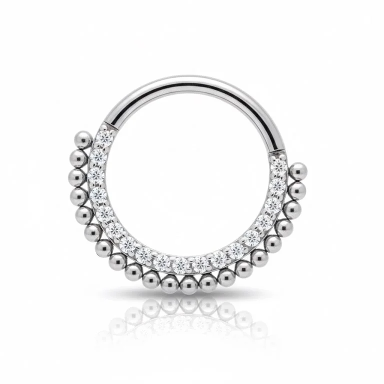 Piercing Indi Ring in titanio – anello elegante e resistente, ipoallergenico, perfetto per uno stile moderno e raffinato.