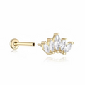Marquise gold piercing in oro, gioiello elegante e luminoso per orecchio