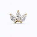 Piercing Micro Marquise in oro lucente – gioiello piccolo ma prezioso, con gemma scintillante incastonata in montatura sottile.